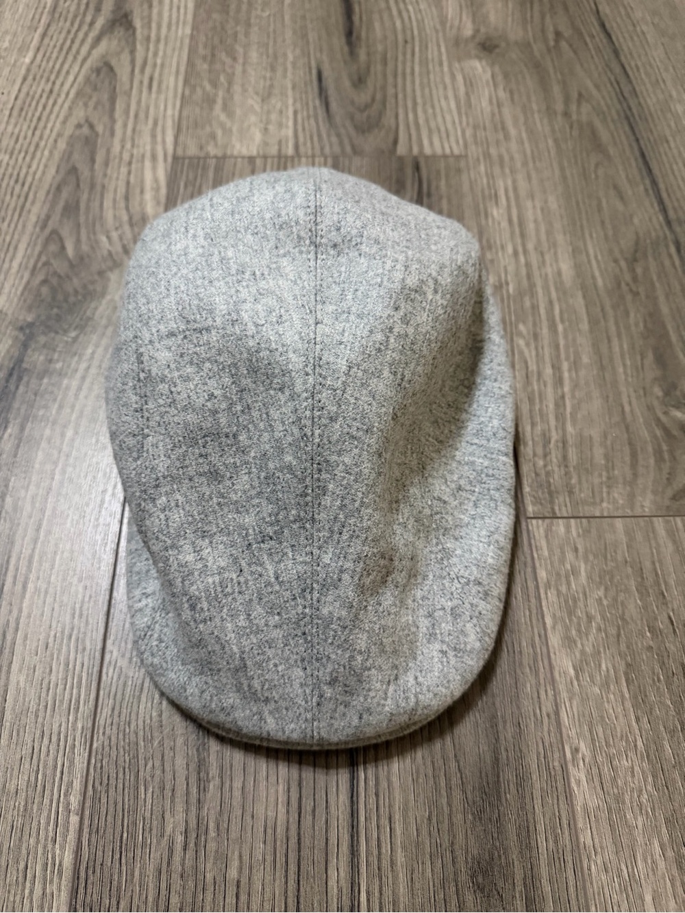 Brunello Cucinelli Gray Wool Cap with Red Embroidered Logo
